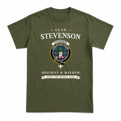 Stevenson Tartan Crest Mischief and Mayhem T-shirt