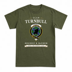 Turnbull Hunting Tartan Crest Mischief and Mayhem T-shirt