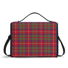 Shaw Red Modern Tartan Crest Satchel Bag