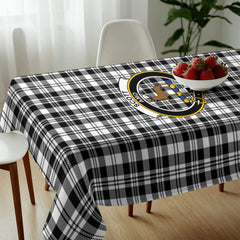 Scott Black & White Modern Tartan Crest Tablecloth