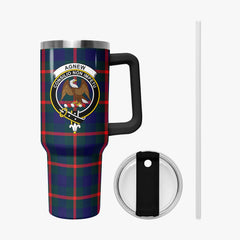 Agnew Modern Tartan Crest 40 oz Insulated Tumbler with Handle