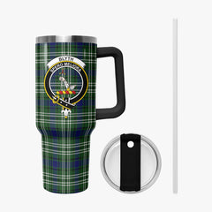Blyth Tartan Crest 40 oz Insulated Tumbler with Handle