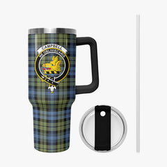 Campbell Faded Tartan Crest 40 oz Insulated Tumbler with Handle