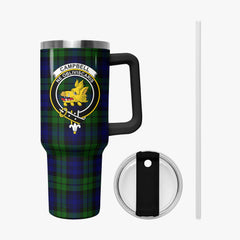 Campbell Modern Tartan Crest 40 oz Insulated Tumbler with Handle