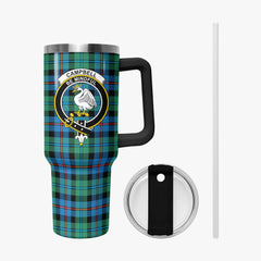 Campbell of Cawdor Ancient Tartan Crest 40 oz Insulated Tumbler with Handle