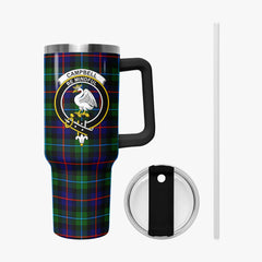 Campbell of Cawdor Modern Tartan Crest 40 oz Insulated Tumbler with Handle