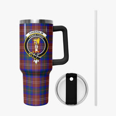 Chisholm Hunting Modern Tartan Crest 40 oz Insulated Tumbler with Handle