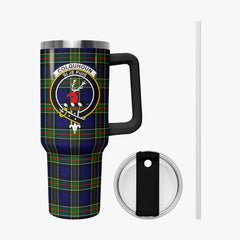 Colquhoun Modern Tartan Crest 40 oz Insulated Tumbler with Handle
