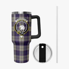 Cunningham Dress Blue Dancers Tartan Crest 40 oz Insulated Tumbler with Handle
