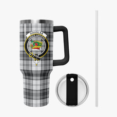 Douglas Grey Modern Tartan Crest 40 oz Insulated Tumbler with Handle