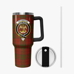 Drummond Clan Tartan Crest 40 oz Insulated Tumbler with Handle