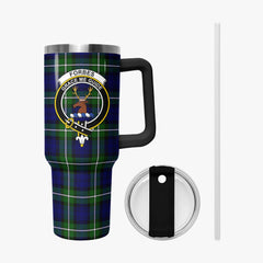 Forbes Modern Tartan Crest 40 oz Insulated Tumbler with Handle