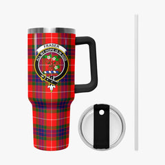 Fraser Tartan Crest 40 oz Insulated Tumbler with Handle