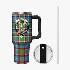 Glass Tartan Crest 40 oz Insulated Tumbler with Handle