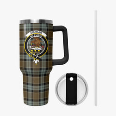 Graham of Menteith Weathered Tartan Crest 40 oz Insulated Tumbler with Handle