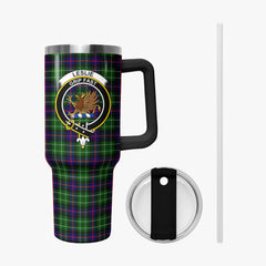 Leslie Hunting Tartan Crest 40 oz Insulated Tumbler with Handle