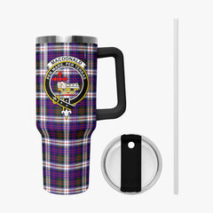 MacDonald Dress Modern Tartan Crest 40 oz Insulated Tumbler with Handle