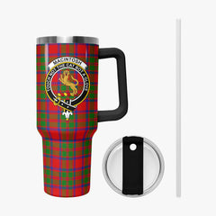 MacIntosh Modern Tartan Crest 40 oz Insulated Tumbler with Handle