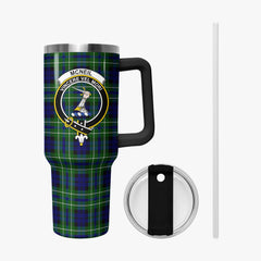McNeil of Colonsay Modern Tartan Crest 40 oz Insulated Tumbler with Handle