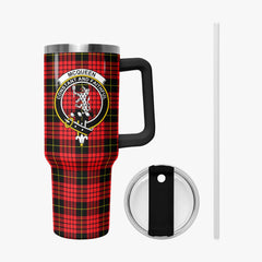McQueen Modern Tartan Crest 40 oz Insulated Tumbler with Handle