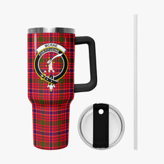 McRae Modern Tartan Crest 40 oz Insulated Tumbler with Handle