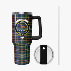 Scott Green Modern Tartan Crest 40 oz Insulated Tumbler with Handle