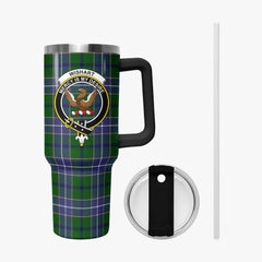 Wishart Hunting Tartan Crest 40 oz Insulated Tumbler with Handle