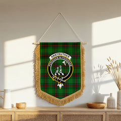 Anstruther Tartan Crest Wall Hanging Banner - Wood Pole