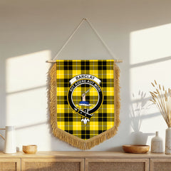 Barclay Dress Modern Tartan Crest Wall Hanging Banner - Wood Pole