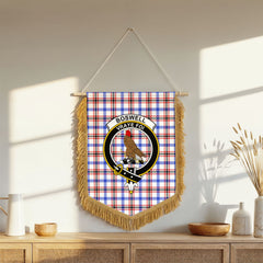 Boswell Modern Tartan Crest Wall Hanging Banner - Wood Pole