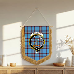 Elliott Ancient Tartan Crest Wall Hanging Banner - Wood Pole