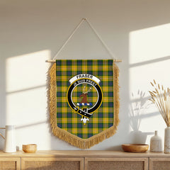 Fraser (of Lovat) Yellow Tartan Crest Wall Hanging Banner - Wood Pole