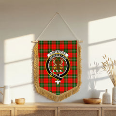Gartshore Tartan Crest Wall Hanging Banner - Wood Pole