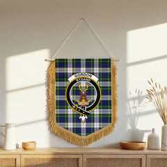 Gordon Dress Modern Tartan Crest Wall Hanging Banner - Wood Pole