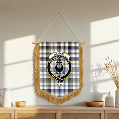 Hannay Modern Tartan Crest Wall Hanging Banner - Wood Pole