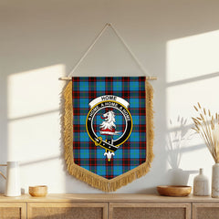 Home Ancient Tartan Crest Wall Hanging Banner - Wood Pole
