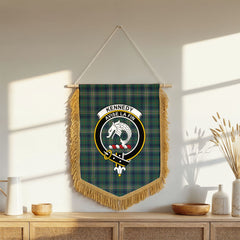 Kennedy Modern Tartan Crest Wall Hanging Banner - Wood Pole