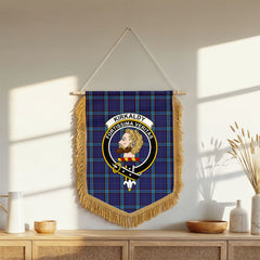 Kirkaldy Tartan Crest Wall Hanging Banner - Wood Pole