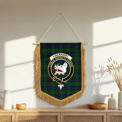 Lockhart Modern Tartan Crest Wall Hanging Banner - Wood Pole