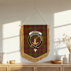 Lumsden Tartan Crest Wall Hanging Banner - Wood Pole