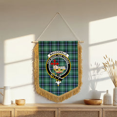 MacDonald of the Isles Hunting Ancient Tartan Crest Wall Hanging Banner - Wood Pole