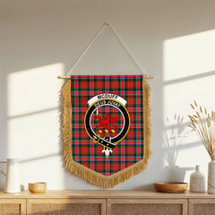 McDuff Modern Tartan Crest Wall Hanging Banner - Wood Pole