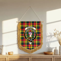 McIndoe Tartan Crest Wall Hanging Banner - Wood Pole