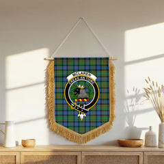 McLaren Ancient Tartan Crest Wall Hanging Banner - Wood Pole