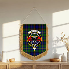 McLeod of Harris Modern Tartan Crest Wall Hanging Banner - Wood Pole