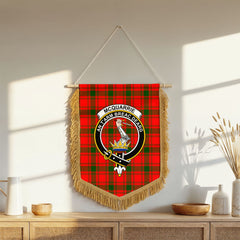 McQuarrie Tartan Crest Wall Hanging Banner - Wood Pole