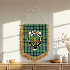 McThomas Ancient Tartan Crest Wall Hanging Banner - Wood Pole
