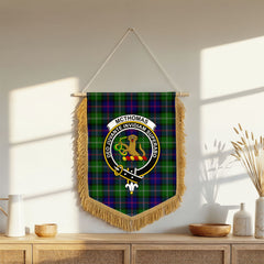 McThomas Modern Tartan Crest Wall Hanging Banner - Wood Pole