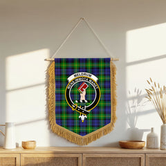 Meldrum Tartan Crest Wall Hanging Banner - Wood Pole