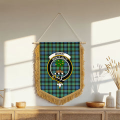 Mowat Ancient Tartan Crest Wall Hanging Banner - Wood Pole